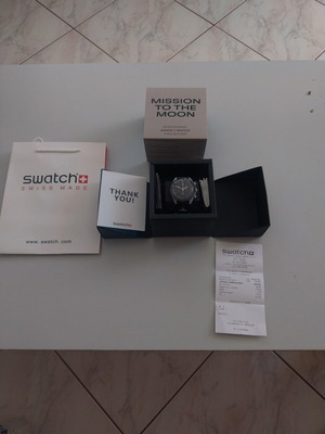 Swatch Omega X Mission To The Moon ρολόι καινούργιο, μαύρο