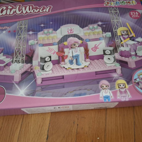 Children's toy set with LEGO and board games