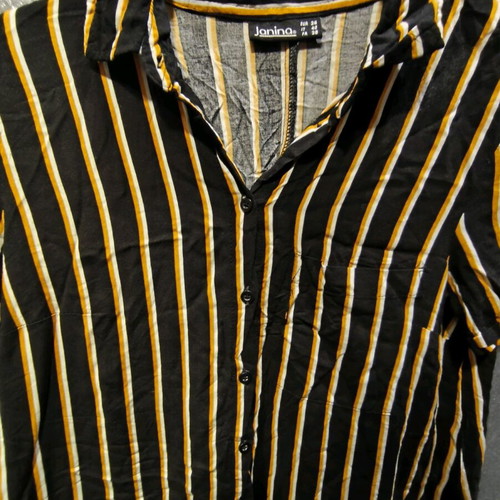 Janina long shirt black with yellow like new, size 36