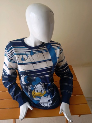 Ανδρικό πουλόβερ Surf μπλε με ζωγραφιά Donaldduck, μακρυμάνικο σαν καινούργιο