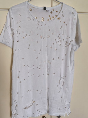 H&M blouse with hole design used, white, sizes L and XL