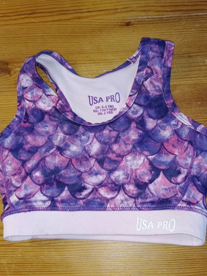 Girls' Gymnastics Bustier like new, size 5-6 years, purple with mermaid design