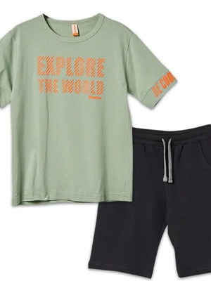 Explore The World shorts and t-shirt set for 14 years old new