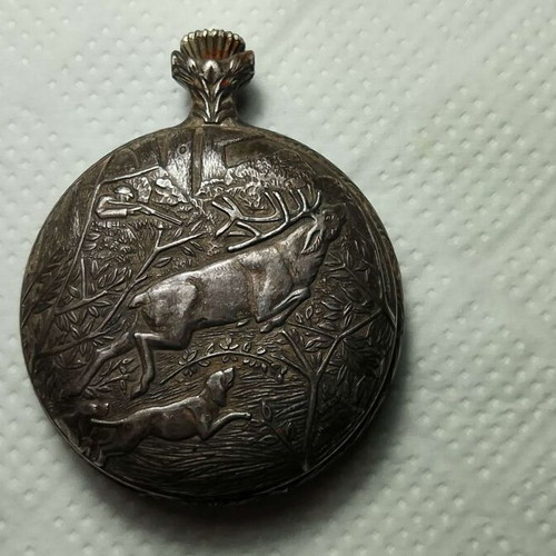 Antique silver collectible watch 1900-1920 used without mechanism