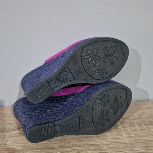 Gaimo purple leather and suede wedge espadrilles sandals size 38 like new