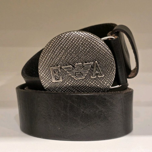 Giorgio Armani men's belt used, genuine leather, black, size 95 cm