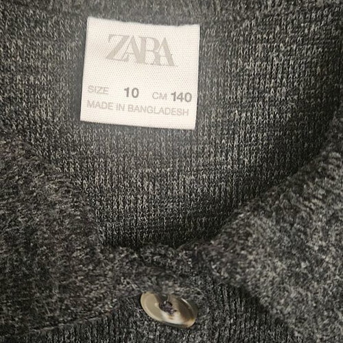 Zara girls' set size 140 wool blend like new, black and gray