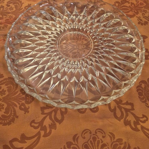 Crystal serving platter new, 28 cm perimeter