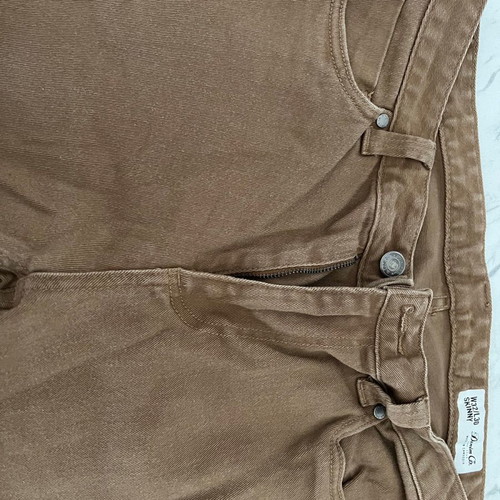 Primark brown skinny fit pants used, acid washed