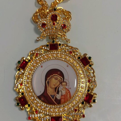 Archieratic engolpia new, two pieces with enamel gilded
