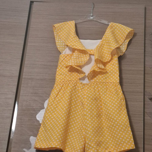 ZARA short jumpsuit like new, orange with white polka dots