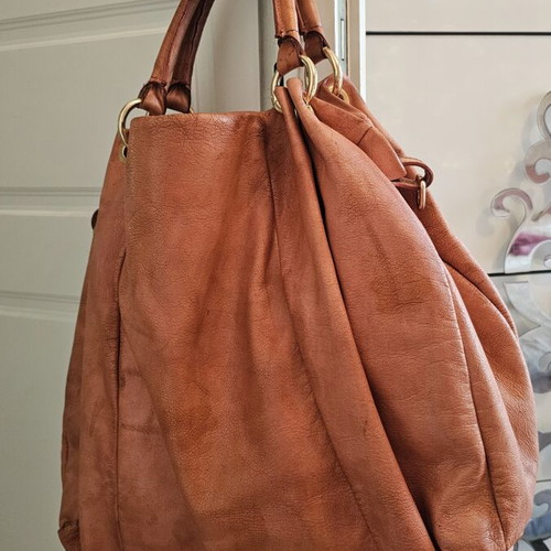 Nardelli leather handbag used, orange color