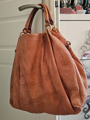 Nardelli leather handbag used, orange color