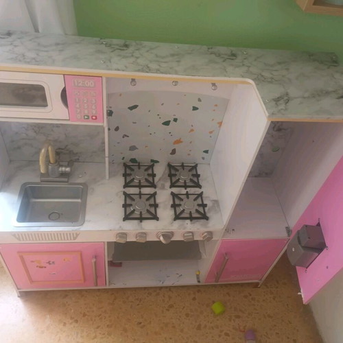 Wooden kids kitchen with led used