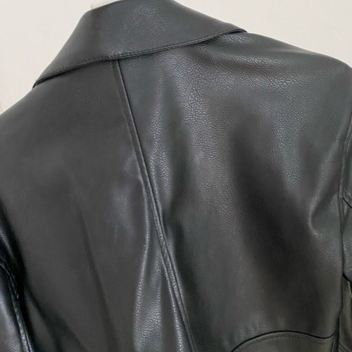 H&M Divided Cropped Faux Leather Biker Jacket like new, black, size S