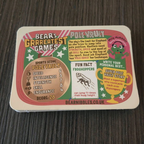 Bear's snack sports collectible cards like new, pack of 23