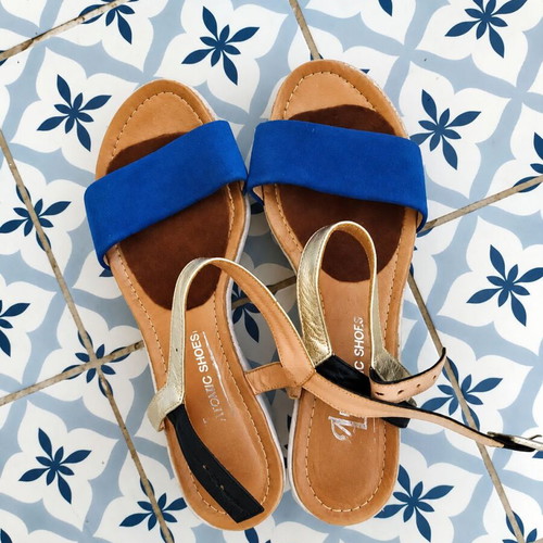 Leather sandals like new, size 38, with new soles and anti-slip pads
