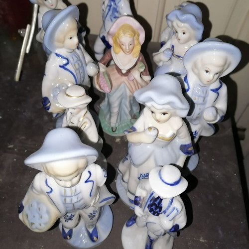 Porcelain decorations set of 8, 70 years old, new