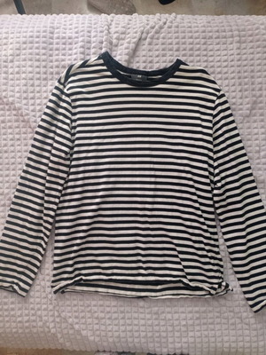 Μακρυμάνικο ριγέ H&M καινούργιο, μαύρο-άσπρο, μέγεθος M