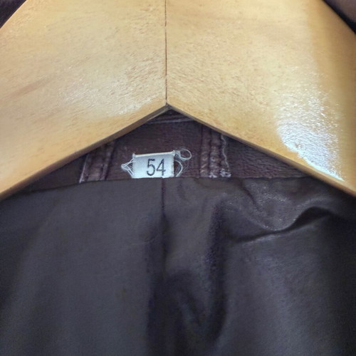 Vintage leather jacket μεταχειρισμένο, νούμερο 54, ζεστό καφέ