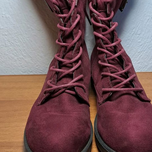 Burgundy ankle boots used, size 36