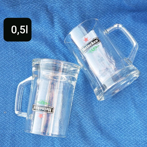 Heineken 0.5l glasses used, set of 2 pieces