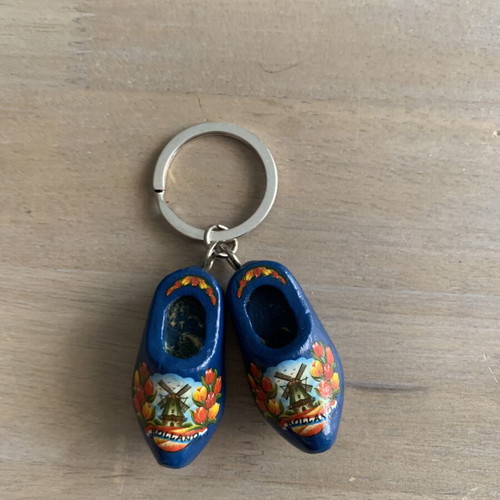 Wooden Keychain in Dutch Clogs Shape New