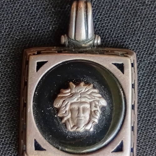 Versace 925 silver pendant with onyx, used