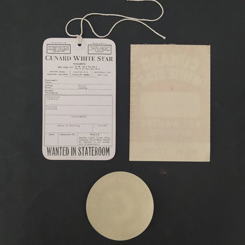 Cunard White Star Lines vintage luggage tags set 1949