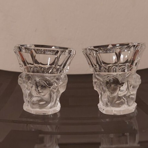 Halama Montmartre Art Deco crystal mini vases set of 2