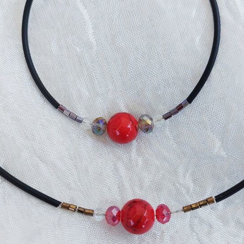 Necklace and bracelet set with red jasper, like new
