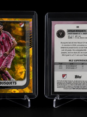 2025 Topps Chrome Sapphire Sergio Busquets Inter Miami Χρυσή Αριθμημένη 5/50