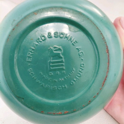 Erhard & Sohne ashtray used, vintage metal from the 1960s