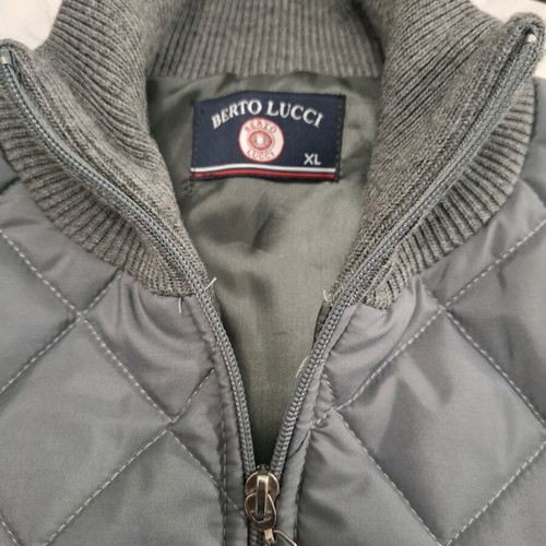 Berto Lucci men's quilted vest grey size XL like new