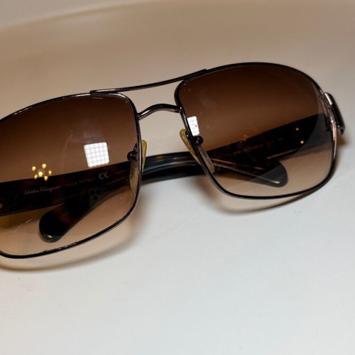 Salvatore Ferragamo men's sunglasses brown beige used