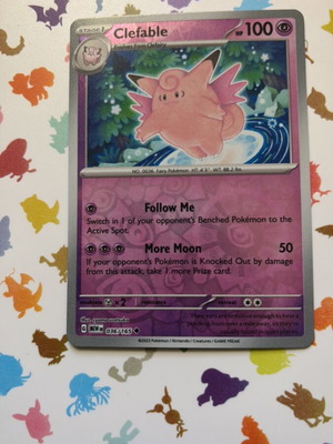 Clefable 036/165 Pokemon 151 Scarlet & Violet Reverse Holo Uncommon NM