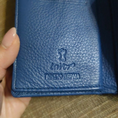 Lavor leather wallet new, blue