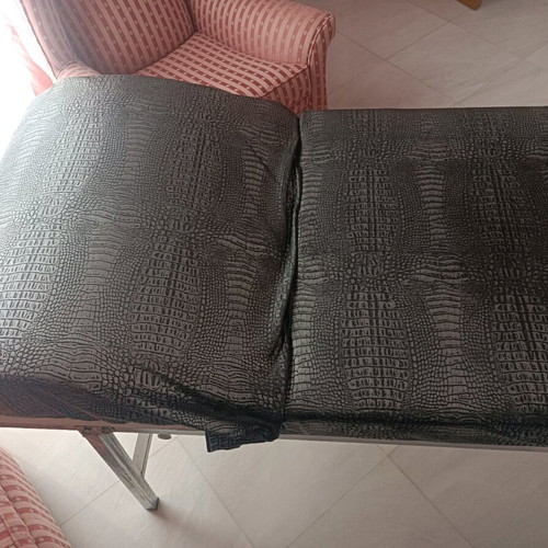 Massage bed like new with leatherette upholstery
