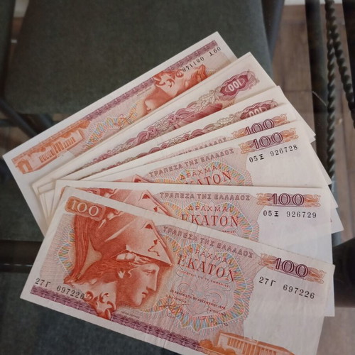 100 Drachma Banknotes like new from Greece