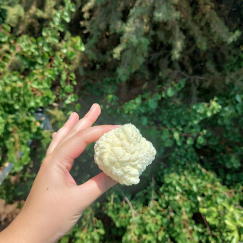 Small knitted yellow frog handmade, new
