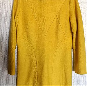 Yellow woolen midi dress