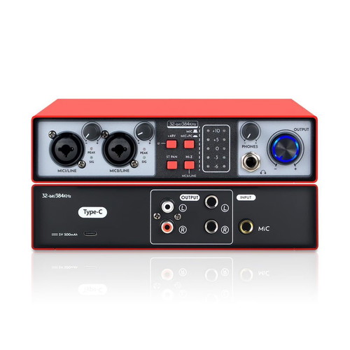 USB audio interface 2-in-2-out 32-bit/384kHz DSP 48V new, home studio