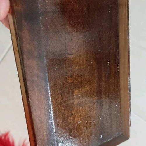Vintage handmade carved wooden box like new with decorative motifs