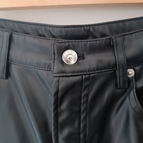 H&M Divided leather-look pants size M 38 like new black
