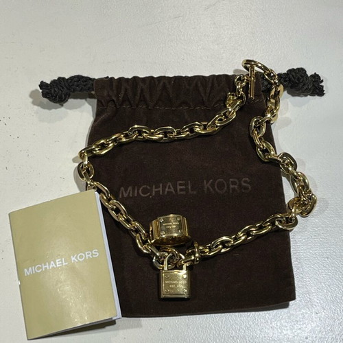 Michael Kors jewelry set yellow gold ring size 55 and 50 cm necklace