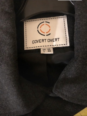 Covert Overt wool double-breasted charcoal women's coat, size L 40