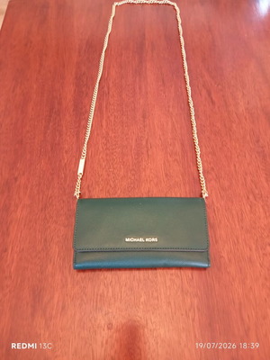 Michael Kors Jet Set Medium χιαστί τσάντα σαν καινούργιο, πράσινο δέρμα