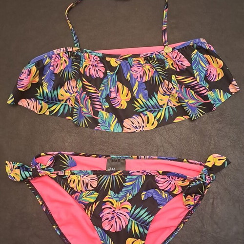 H&M Bikini like new, colorful, adjustable straps, size 14+