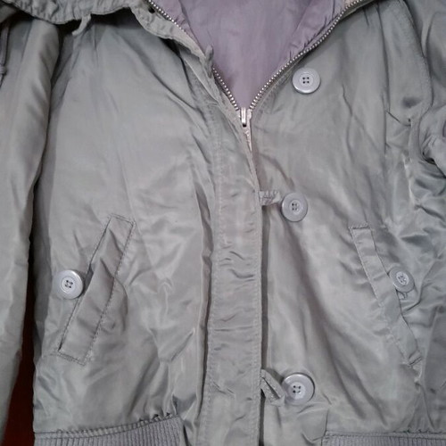 Zara Xdye khaki jacket with hood and fur like new