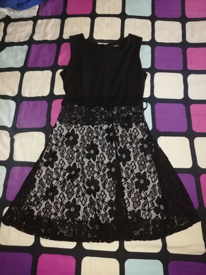 Colloseum Collection black dress size L used with lace